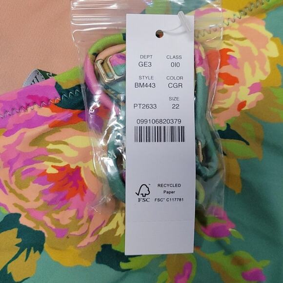 NWT J.Crew Crisscross Cutout Bandeau One Piece Swimsuit Rose Garden Bloomcore 22 - Picture 4 of 8